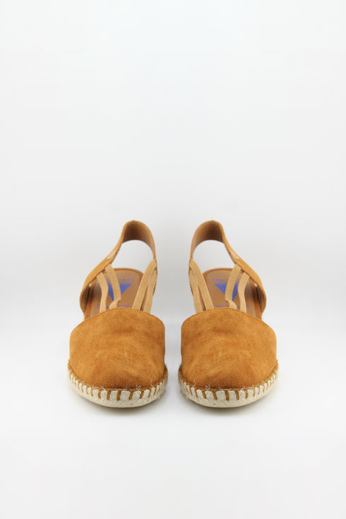Verbenas Suede Espadrille Wedge Slingback Sandals